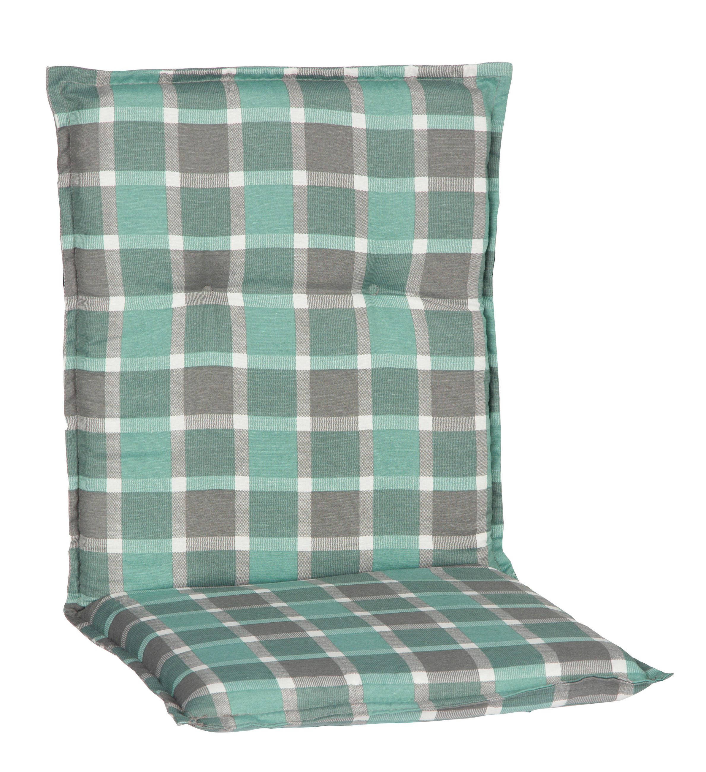 SESSELAUFLAGE Karo  - Türkis/Grau, Basics, Textil (100/50/6cm)
