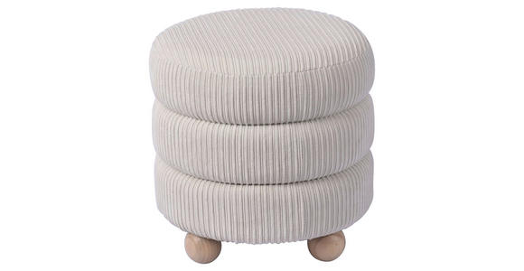 HOCKER in Holz, Textil, Holzwerkstoff Creme  - Creme/Naturfarben, LIFESTYLE, Holz/Holzwerkstoff (42/41/42cm) - Xora