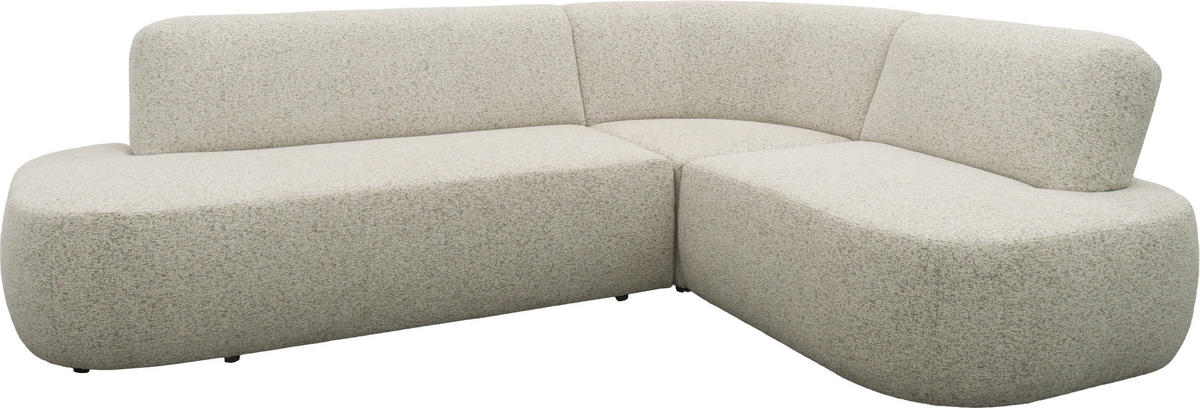 ECKSOFA 200 029 Beigebraun Webstoff  - Beigebraun/Schwarz, MODERN, Kunststoff/Textil (214/280cm) - Livetastic