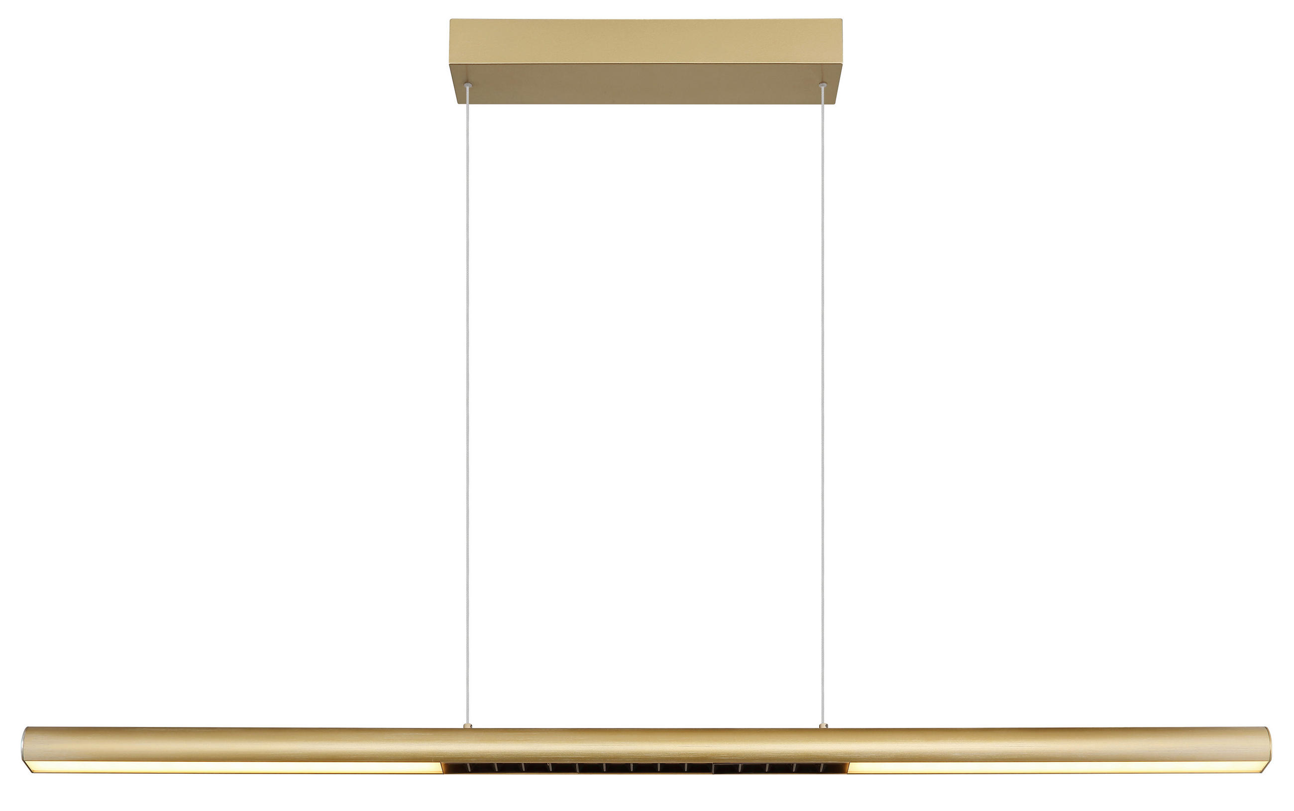 LED-HÄNGELEUCHTE CODY 120/8/150 cm   - Transparent/Goldfarben, Design, Kunststoff/Metall (120/8/150cm) - Globo