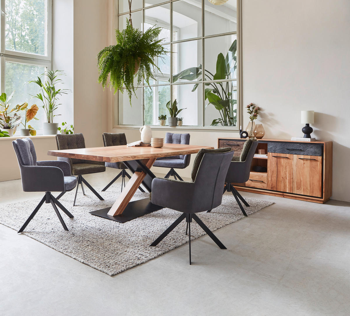 STOLIČKA S PODRÚČKAMI, železo, ženilka, mikrovlákno, antracitová, zelená, čierna - čierna/zelená, Design, kov/textil (61/89.5/66cm) - Novel