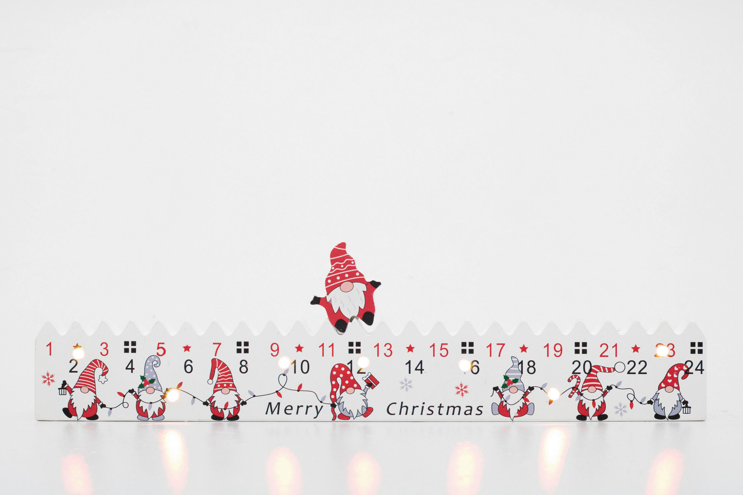 ADVENTI NAPTÁR - fehér, Basics, fa (9/34/3cm)