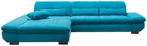 ECKSOFA Türkis Mikrofaser  - Türkis/Schwarz, Design, Textil/Metall (204/341cm) - Xora