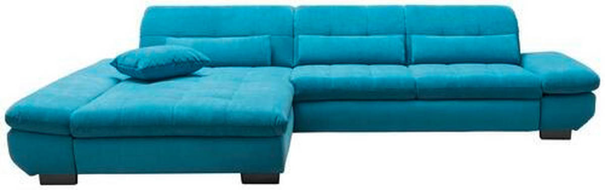 ECKSOFA Türkis Mikrofaser  - Türkis/Schwarz, Design, Textil/Metall (204/341cm) - Xora