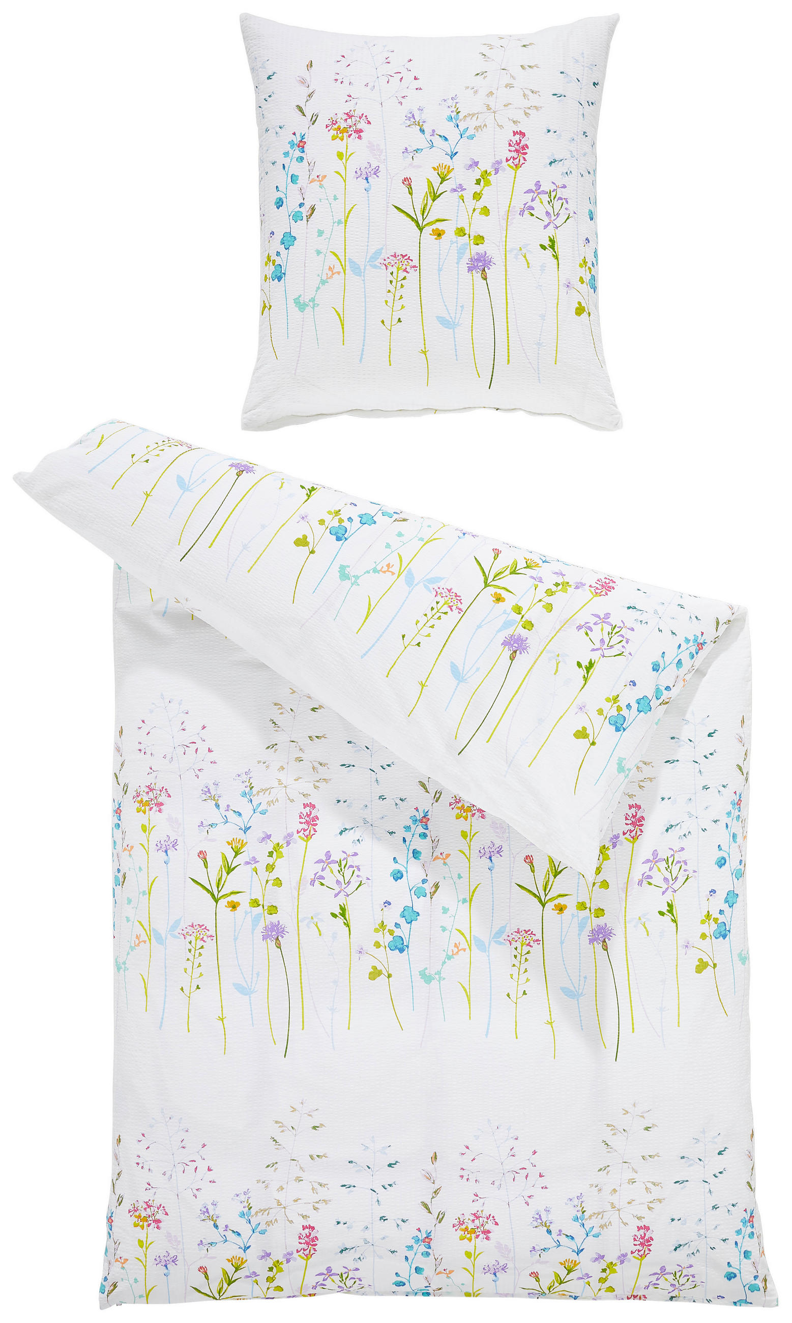 BETTWÄSCHE 135/200 cm Tango Seersucker  - Multicolor/Weiß, Natur, Textil (135/200cm) - Janine