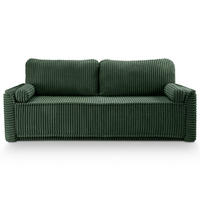 SCHLAFSOFA GRUBS  mit Cord Smaragdgrün  - Smaragdgrün/Schwarz, Basics, Kunststoff/Textil (225/96/93cm) - MID.YOU