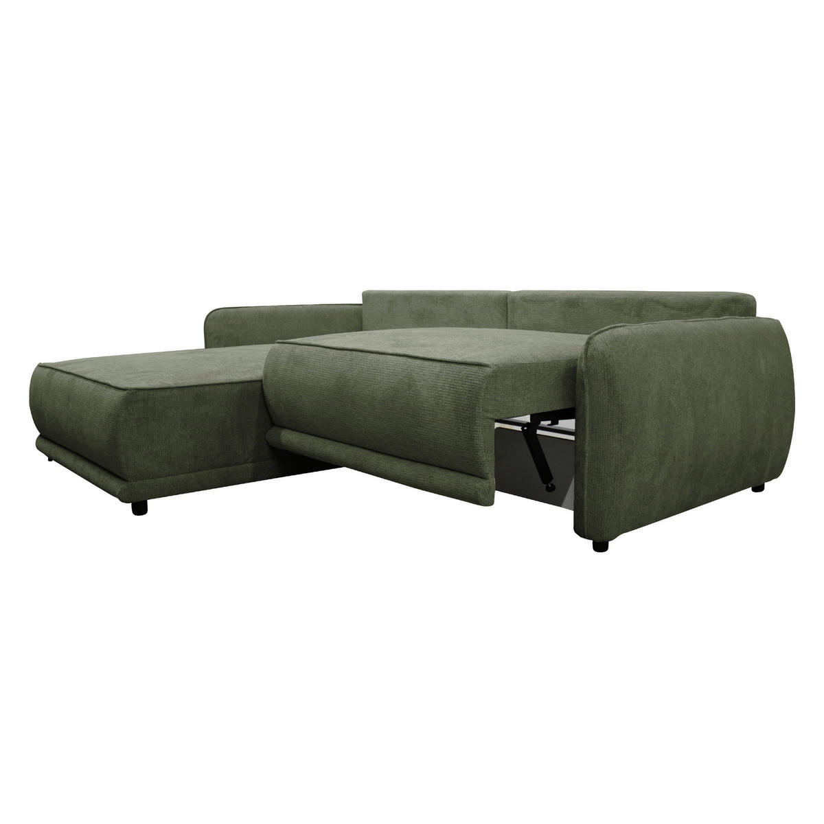ECKSOFA in Struktur Grün  195/264 cm  - Beige/Schwarz, Design, Kunststoff/Textil (195/264cm) - MID.YOU