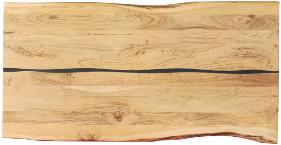 ESSTISCH in Holz, Metall 200/100/76 cm - Schwarz/Akaziefarben, LIFESTYLE, Holz/Metall (200/100/76cm) - Landscape