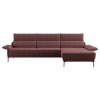 ECKSOFA in Bouclé Bordeaux  330/186 cm  - Bordeaux/Schwarz, Design, Textil/Metall (330/186cm) - Johann Jakob