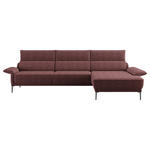 ECKSOFA in Bouclé Bordeaux  330/186 cm  - Bordeaux/Schwarz, Design, Textil/Metall (330/186cm) - Johann Jakob