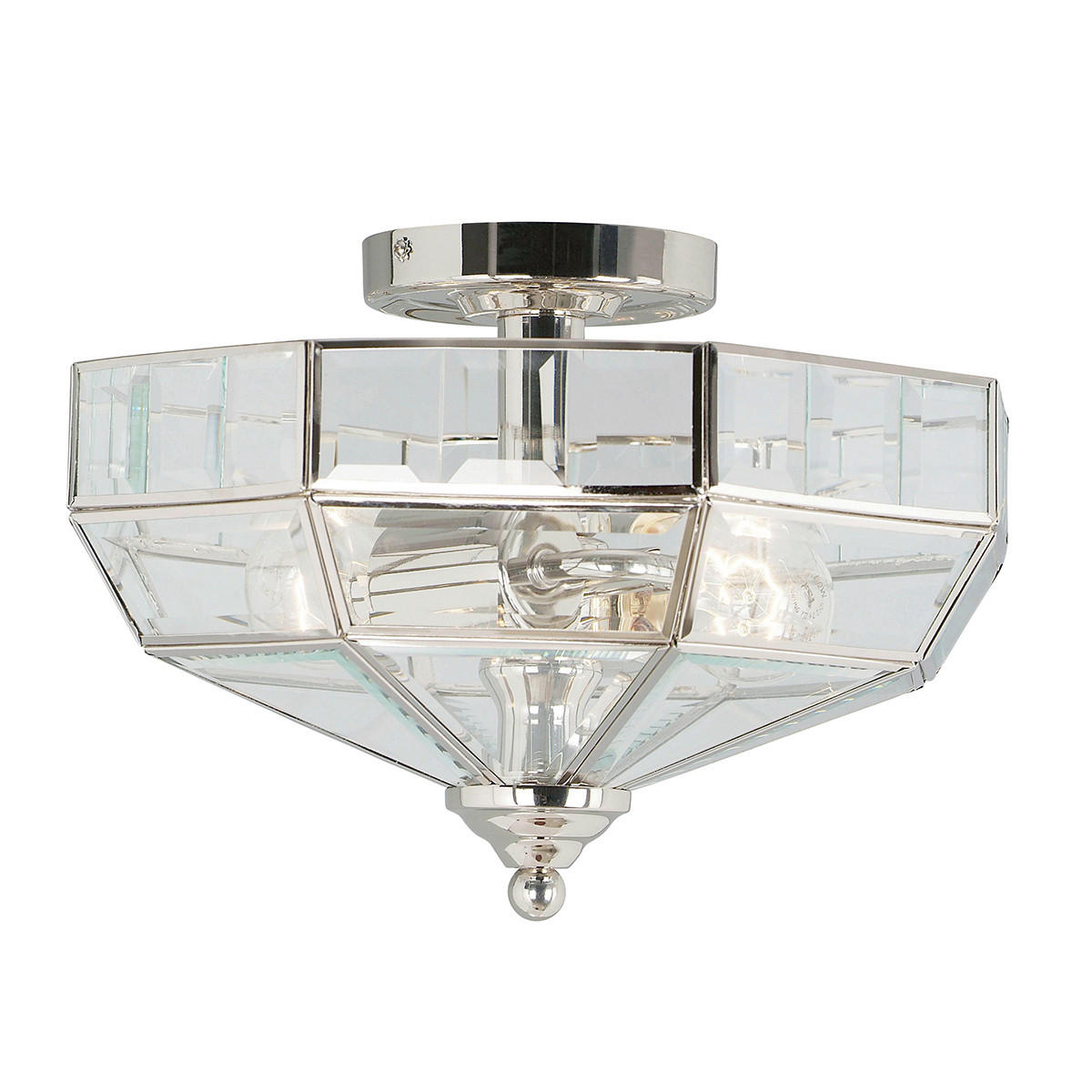 DECKENLEUCHTE  32/23 cm    - Nickelfarben, Romantik / Landhaus, Glas/Metall (32/23cm) - Elstead Lighting