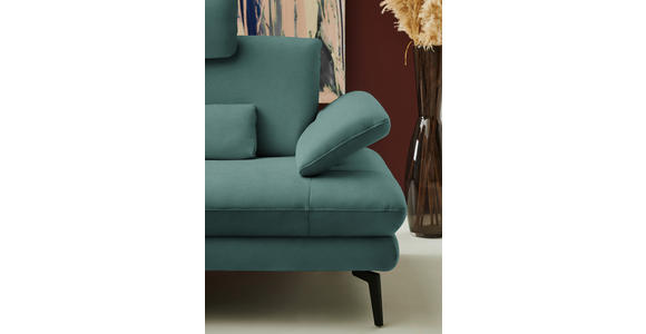 ECKSOFA  in Chenille, Flachgewebe Opal  180/284 cm  - Opal/Schwarz, Design, Textil/Metall (180/284cm) - Dieter Knoll