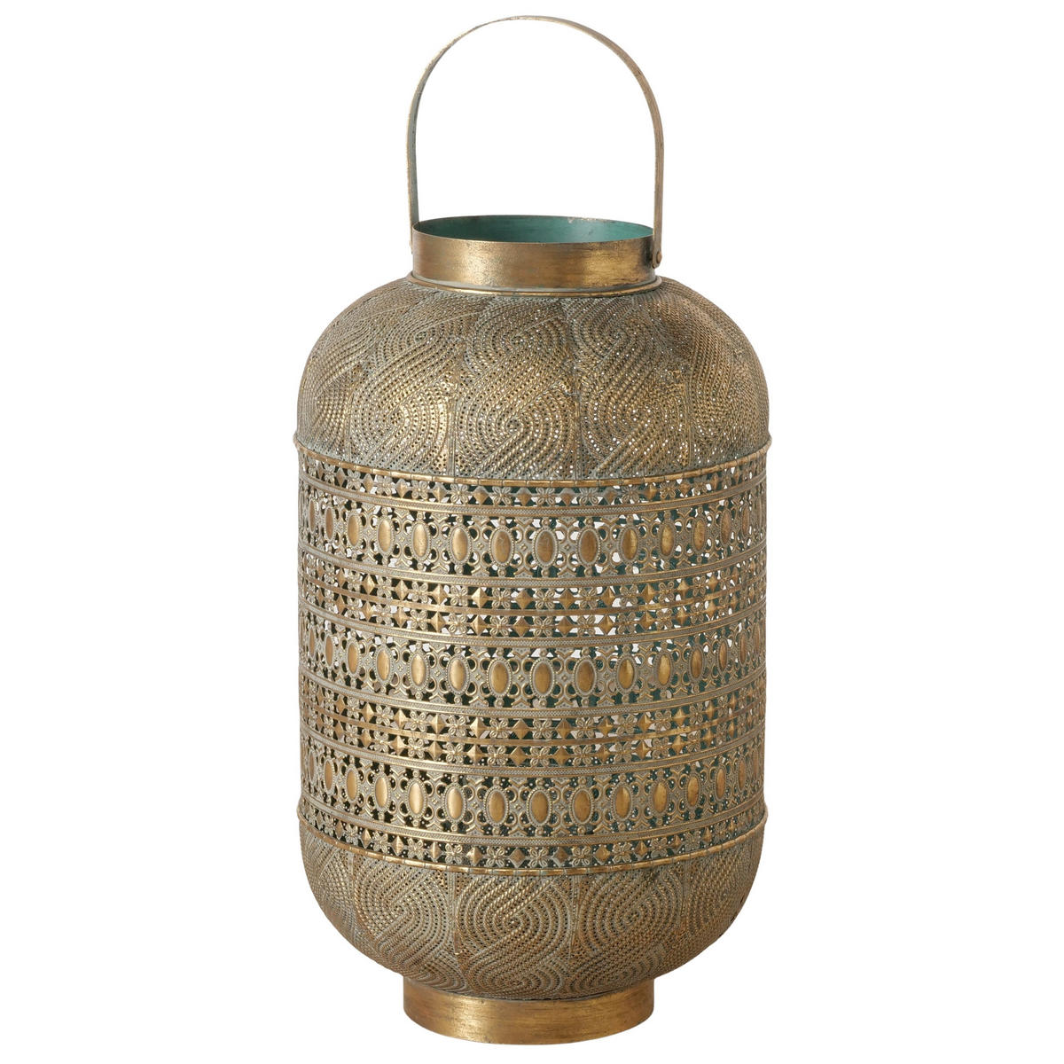 LATERNE - Goldfarben, Trend, Metall (42/42/77cm) - Ambia Home