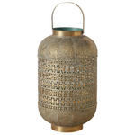LATERNE - Goldfarben, Trend, Metall (42/42/77cm) - Ambia Home