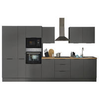 KÜCHENBLOCK   in Graphitfarben  - Schwarz/Graphitfarben, Basics, Holzwerkstoff/Metall (360/211/60cm) - Xora
