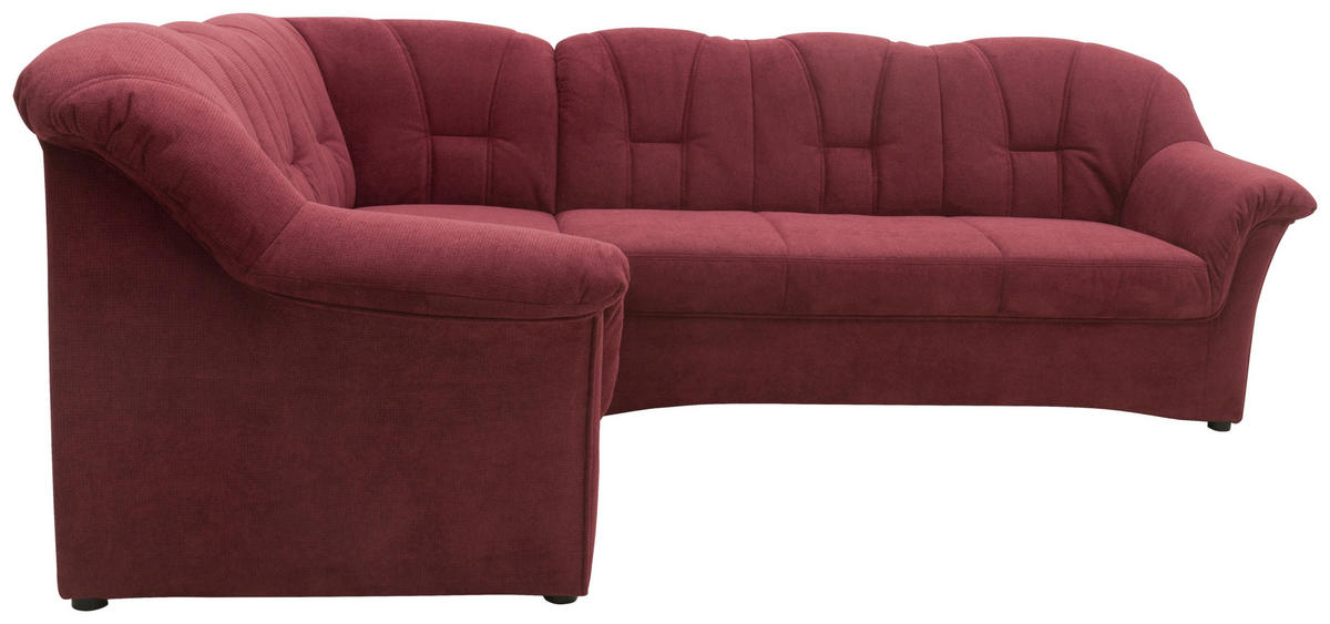 ECKSOFA in Mikrofaser Beere  192/243 cm  - Beere/Schwarz, KONVENTIONELL, Kunststoff/Textil (192/243cm) - MID.YOU