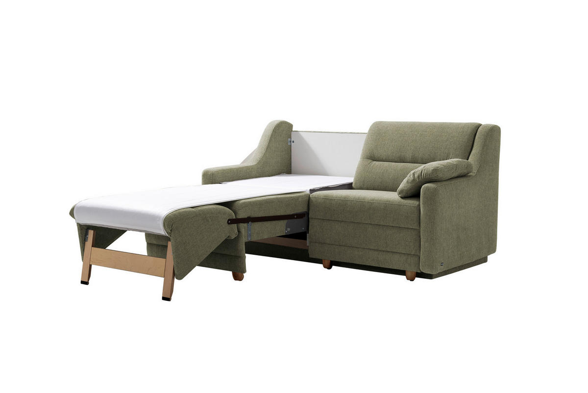 SCHLAFSOFA in Textil Olivgrün  - Buchefarben/Olivgrün, Konventionell, Holz/Textil (184/88/91cm) - Sedda