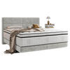 BOXSPRINGBETT 180/200 cm,  in Hellgrau, Matratze, Topper, H3 + H3 = fest  - Hellgrau/Schwarz, KONVENTIONELL, Holz/Textil (180/200cm) - Esposa