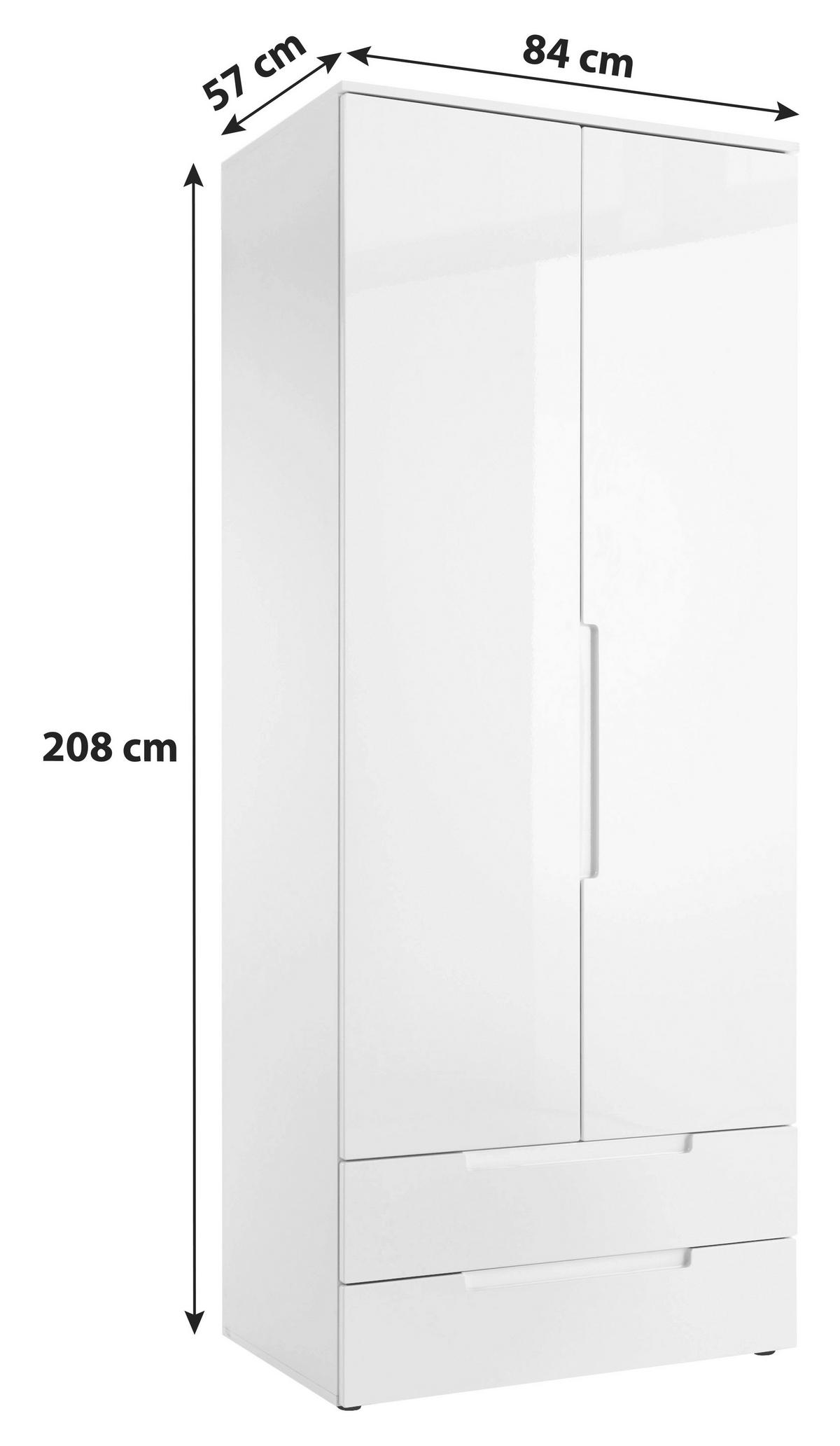 DREHTÜRENSCHRANK 84/208/57 cm 2-türig Weiß  - Eichefarben/Weiß, MODERN, Holzwerkstoff (84/208/57cm) - MID.YOU