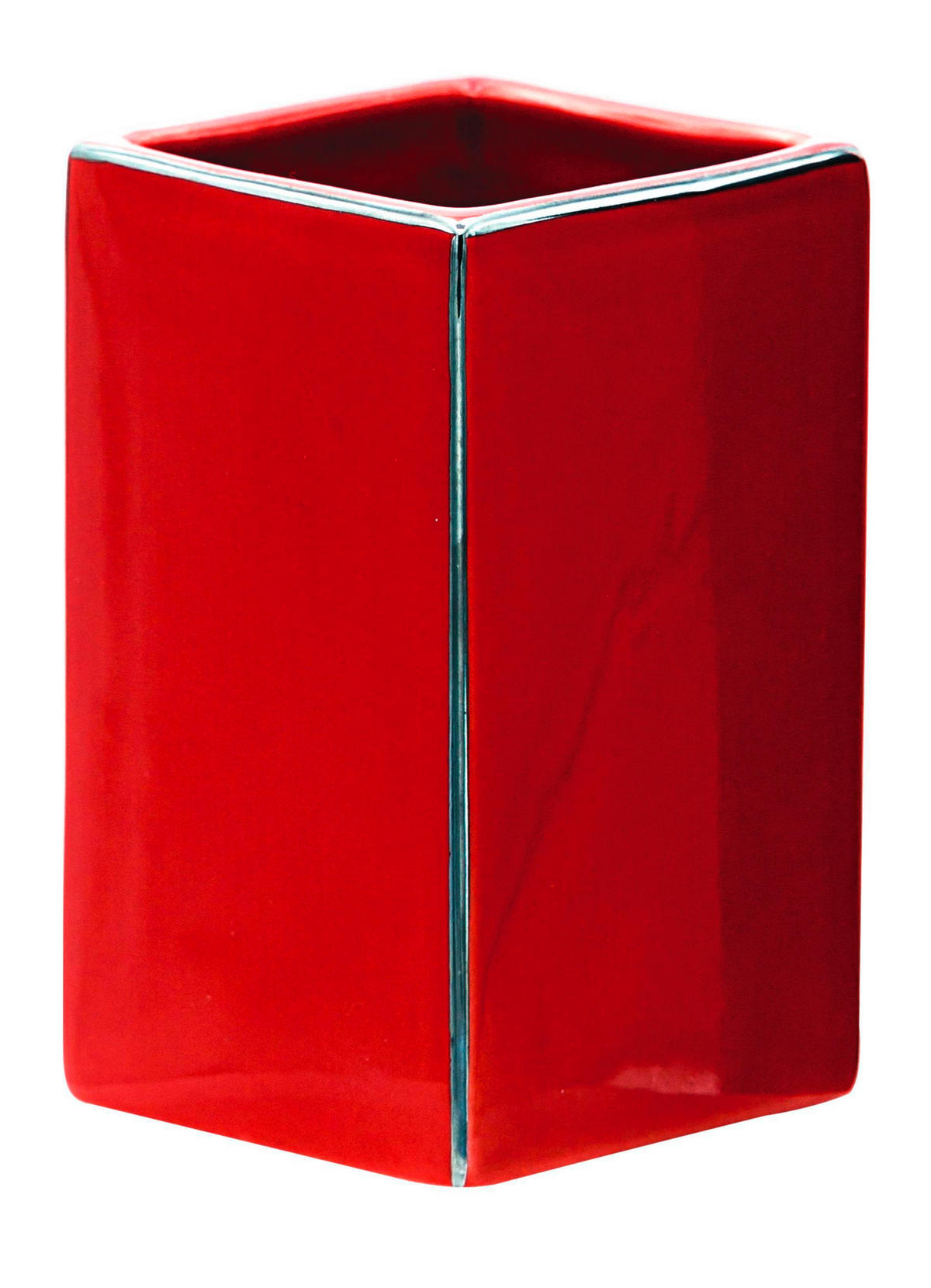 ZAHNPUTZBECHER Keramik  - Rot, Basics, Keramik (6,5/10,3/6,5cm) - Sadena