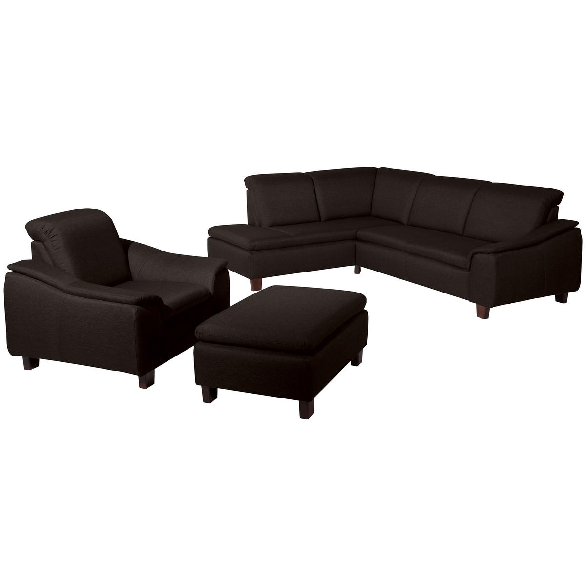 HOCKER Flachgewebe Dunkelbraun  - Dunkelbraun/Nussbaumfarben, Design, Holz/Textil (90/60/43cm) - Max Winzer