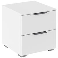 NACHTKÄSTCHEN 40/42/42 cm  in Weiß  - Alufarben/Weiß, MODERN, Holzwerkstoff (40/42/42cm) - Rauch Möbel