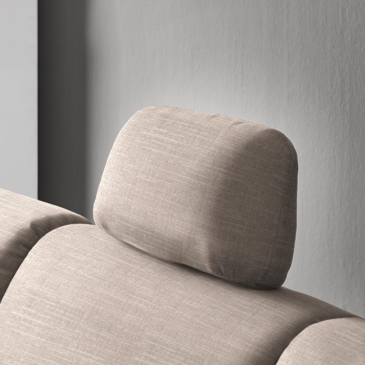 ECKSOFA in Chenille Naturfarben, Beige  208/227 cm  - Beige/Alufarben, KONVENTIONELL, Textil/Metall (208/227cm) - Sedda