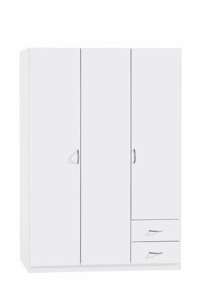 DREHTÜRENSCHRANK  in Weiß  - Silberfarben/Weiß, KONVENTIONELL, Holzwerkstoff/Kunststoff (136/197/54cm) - Boxxx