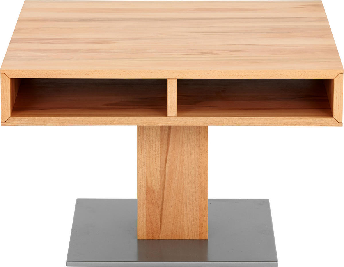 COUCHTISCH Buche, Kernbuche massiv 69/69/47 cm quadratisch Braun, Buchefarben  - Champagner/Buchefarben, Design, Holz/Metall (69/69/47cm) - Anrei