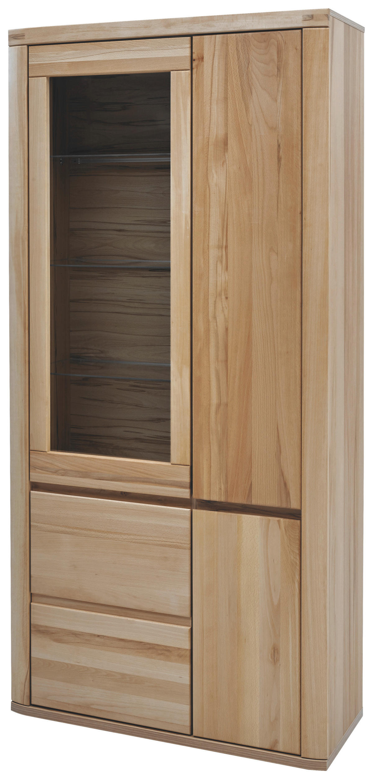 VITRINE Alteiche  98/204/38 cm  - Alteiche/Grau, Konventionell, Glas/Holz (98/204/38cm) - Voleo