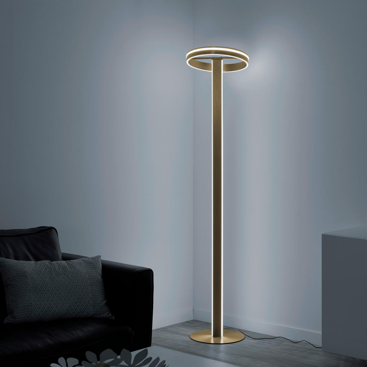 LED-STEHLEUCHTE 40/40/197 cm    - Messingfarben, Design, Kunststoff/Metall (40/40/197cm) - Paul Neuhaus