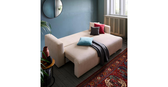 SCHLAFSOFA Cord Beige - Beige/Schwarz, Design, Kunststoff/Textil (250/92/105cm) - Carryhome