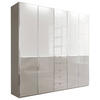 KLEIDERSCHRANK  in Grau, Weiß  - Chromfarben/Weiß, Design, Glas/Holzwerkstoff (250/236/58cm) - Novel