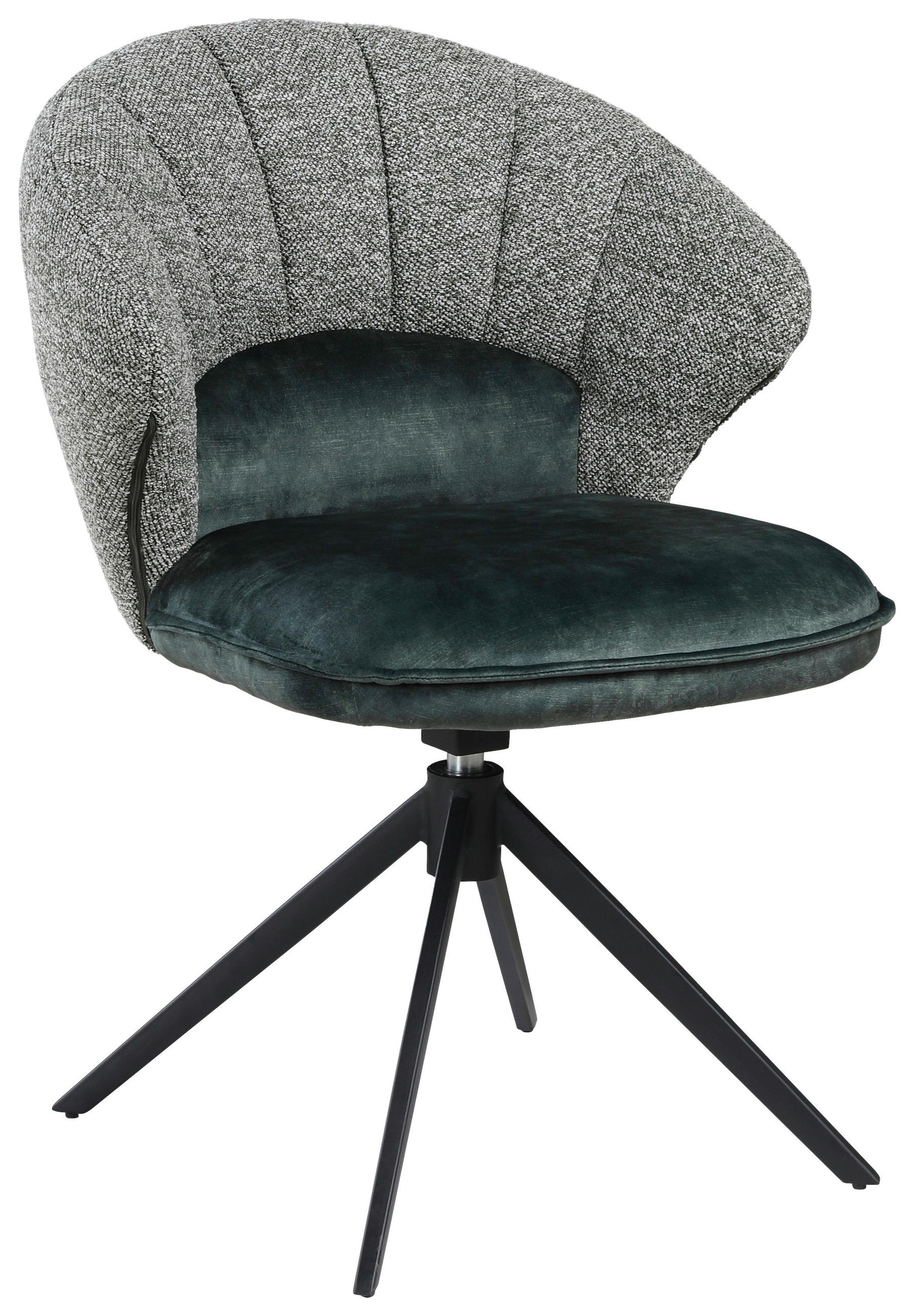 STOL, kovina, tekstil črna, temno zelena  - črna/temno zelena, Design, kovina/tekstil (61/87,5/63,5cm) - Novel