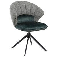 STOL, kovina, tekstil črna, temno zelena  - črna/temno zelena, Design, kovina/tekstil (61/87,5/63,5cm) - Novel