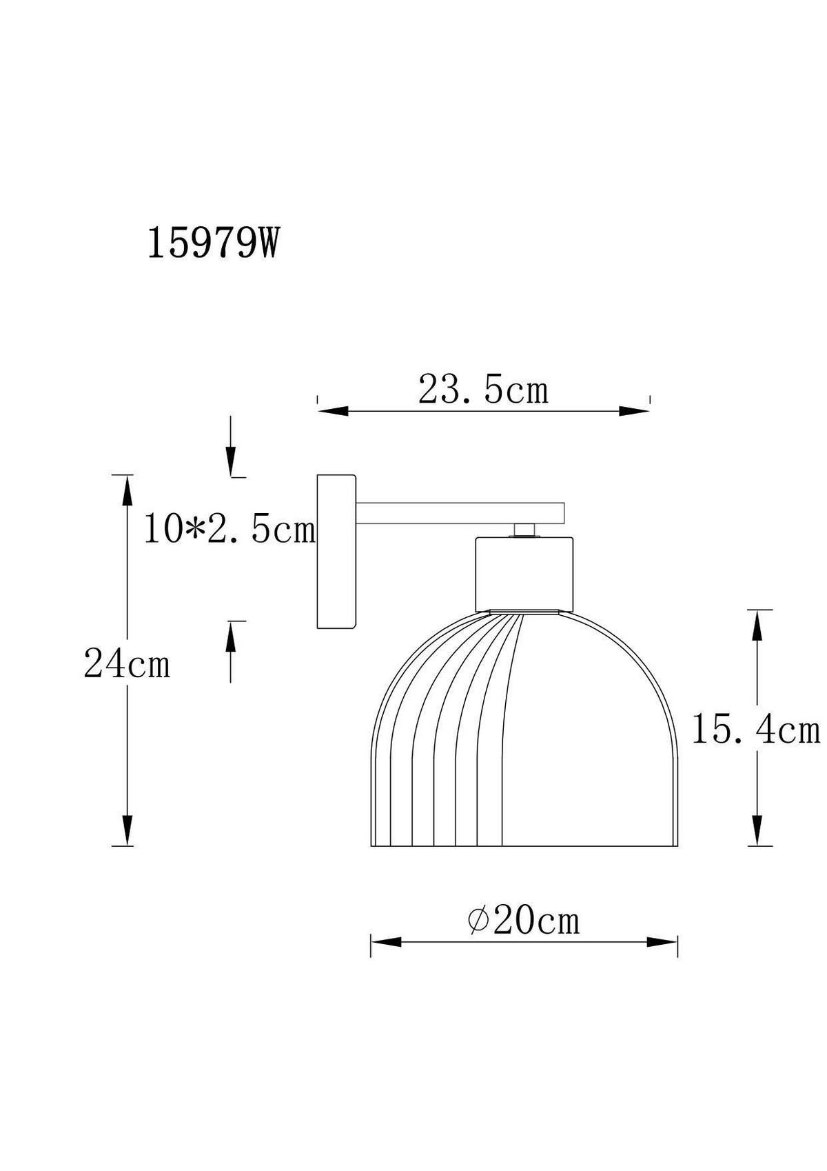 WANDLEUCHTE Swanson 20/23,5/24 cm  - Schwarz/Braun, Design, Glas/Holz (20/23,5/24cm) - Globo