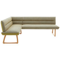 ECKBANK 162/237 cm Flachgewebe Grün Holz   - Eichefarben/Gelb, Design, Holz/Textil (162/237cm) - Koinor