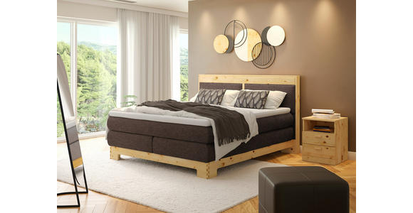 BOXSPRINGBETT 180/200 cm  in Braun  - Braun, Natur, Holz/Textil (180/200cm) - Linea Natura