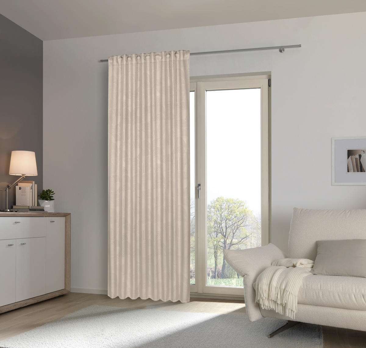 GARDINLÄNGD ej transparent  - taupe, Basics, textil (135/245cm) - Esposa