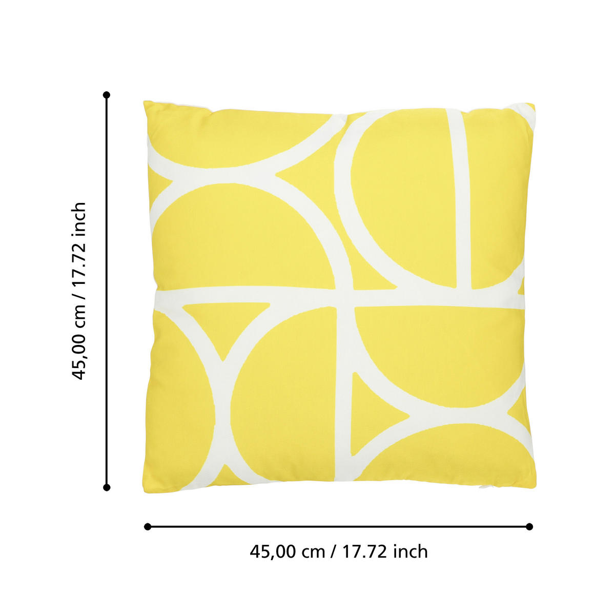 ZIERKISSEN  45/45 cm   - Gelb/Weiß, Design, Textil (45/45cm) - Eglo