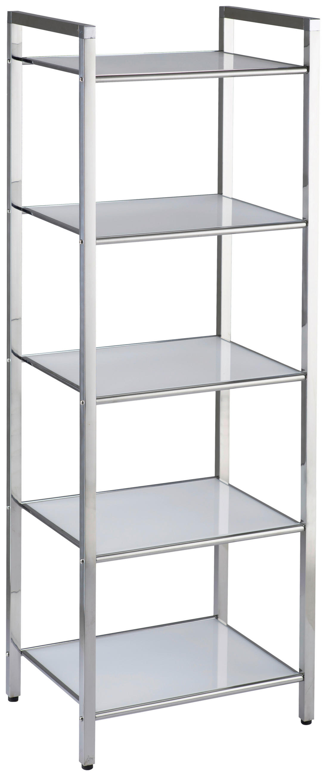 REGAL Weiß, Edelstahlfarben  - Edelstahlfarben/Weiß, Design, Glas/Metall (30/114/40,5cm)