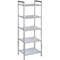 REGAL Weiß, Edelstahlfarben  - Edelstahlfarben/Weiß, Design, Glas/Metall (30/114/40,5cm)