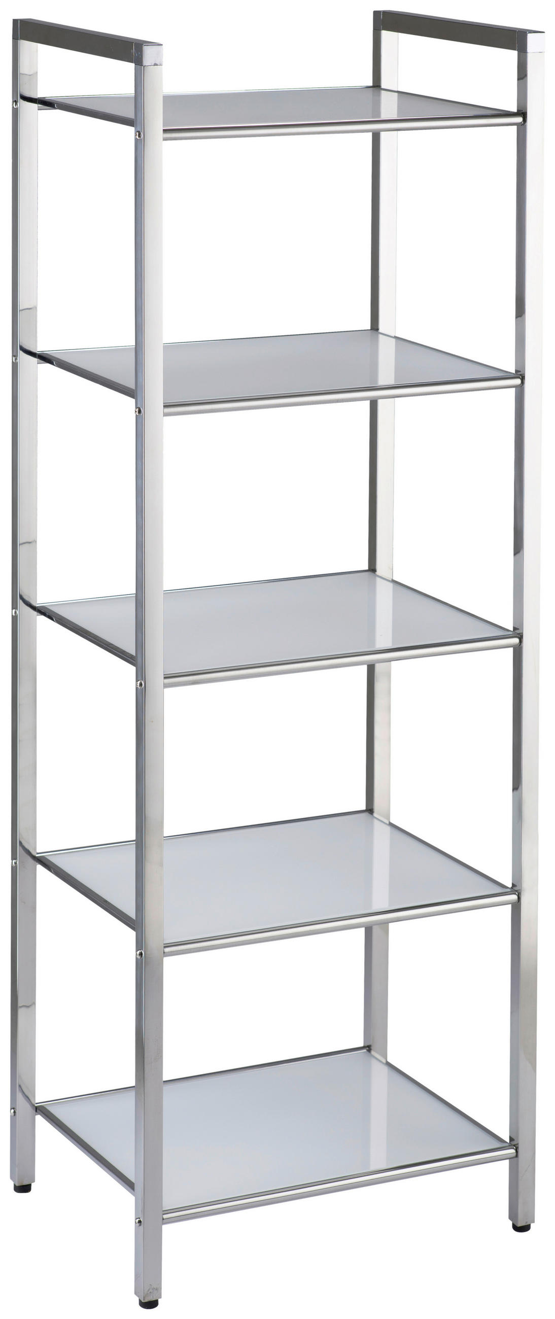 REGAL Weiß, Edelstahlfarben  - Edelstahlfarben/Weiß, Design, Glas/Metall (30/114/40,5cm)