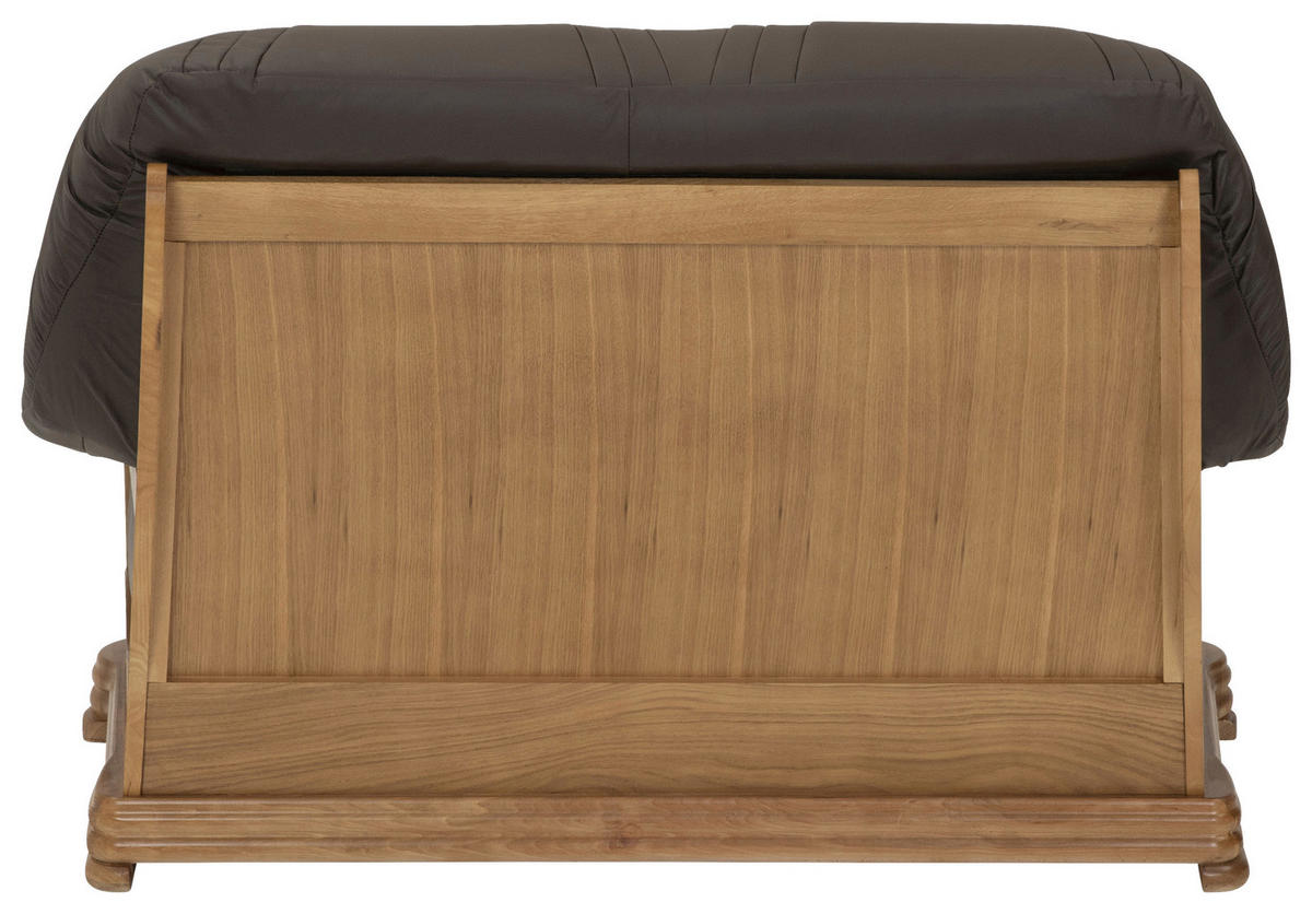 2-SITZER-SOFA in Echtleder Braun  - Eichefarben/Braun, Konventionell, Leder/Holz (144/95/94cm) - Max Winzer
