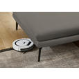 ECKSOFA in Echtleder Grau  - Schwarz/Grau, Design, Leder/Metall (180/310cm) - Dieter Knoll