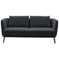 2,5-SITZER  in Flachgewebe Dunkelblau  - Eichefarben/Dunkelblau, Design, Holz/Textil (190/71/91cm) - Schöner Wohnen