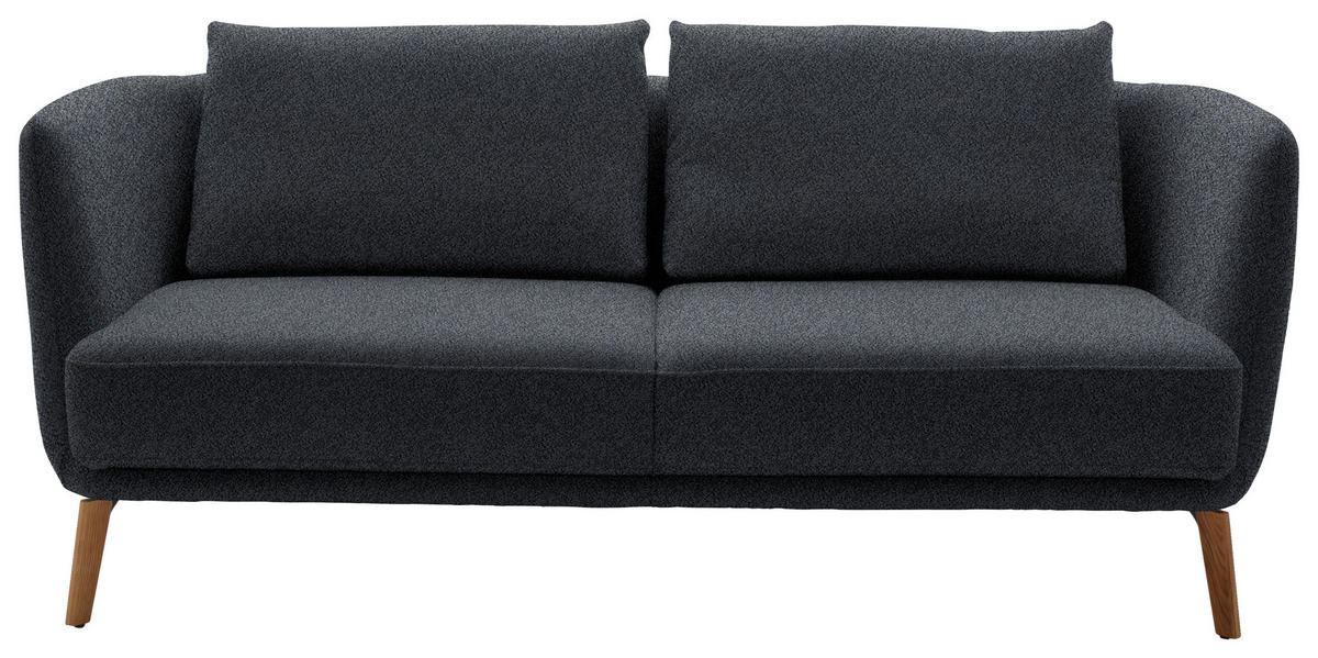 2,5-SITZER  in Flachgewebe Dunkelblau  - Eichefarben/Dunkelblau, Design, Holz/Textil (190/71/91cm) - Schöner Wohnen