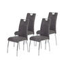 STUHL-SET 4 Stück  in Stahl Mikrofaser Metall, Textil  - Chromfarben/Anthrazit, MODERN, Textil/Metall (44/98/61cm) - MID.YOU