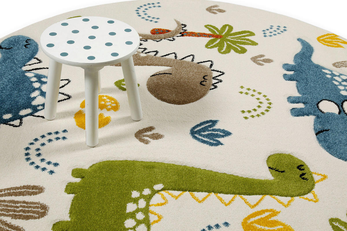 KINDERTEPPICH 120 cm Dino & Friends Dinosaurier  - Multicolor, Design, Textil (120cm)
