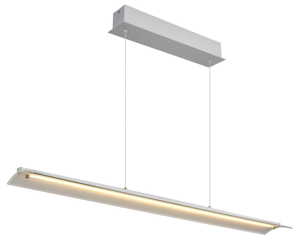 LED-HÄNGELEUCHTE 100/12/150 cm    - Klar/Alufarben, Design, Glas/Metall (100/12/150cm) - Globo